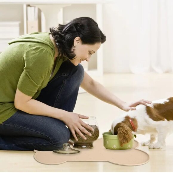 Silicone Dog Feeding Mat - Waterproof Non-Slip Pet Bowl Pad for Dogs & Cats - Picture 4 of 7